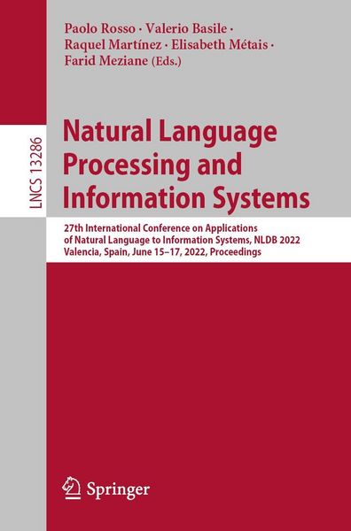 Produktbild: Natural Language Processing and Information Systems