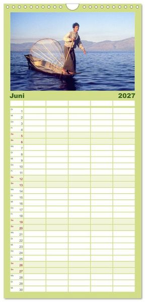 Produktbild: Familienplaner 2027 - Myanmar Land der Tempel und Pagoden mit 5 Spalten (Wandkalender, 21 x 45 cm) CALVENDO
