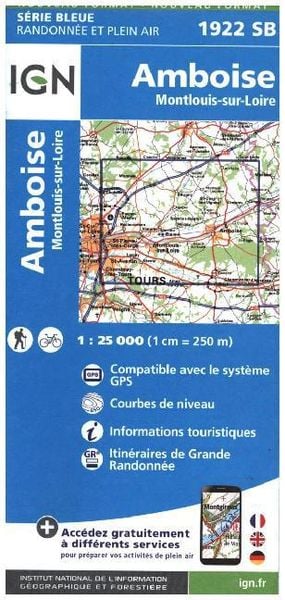 Amboise Montlouis 1 : 25000, Karte von , IGN Frankreich, 978-2-7585-3403-7