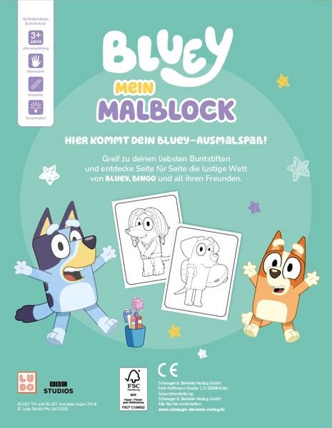Produktbild: Bluey Mein Malblock f&uuml;r Kinder ab 3 Jahren
