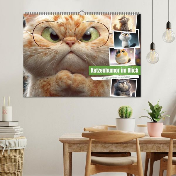 Produktbild: Katzenhumor im Blick (Wandkalender 2026 DIN A2 quer), CALVENDO Monatskalender