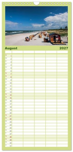 Produktbild: Familienplaner 2027 - Ostsee, Fischland-Dar&szlig; mit 5 Spalten (Wandkalender, 21 x 45 cm) CALVENDO