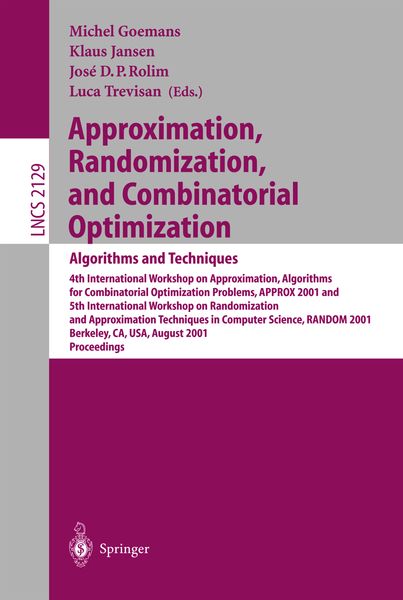 Produktbild: Approximation, Randomization and Combinatorial Optimization: Algorithms and Techniques