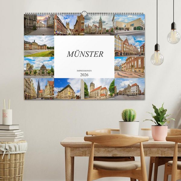 Produktbild: M&uuml;nster Impressionen (Wandkalender 2026 DIN A2 quer), CALVENDO Monatskalender