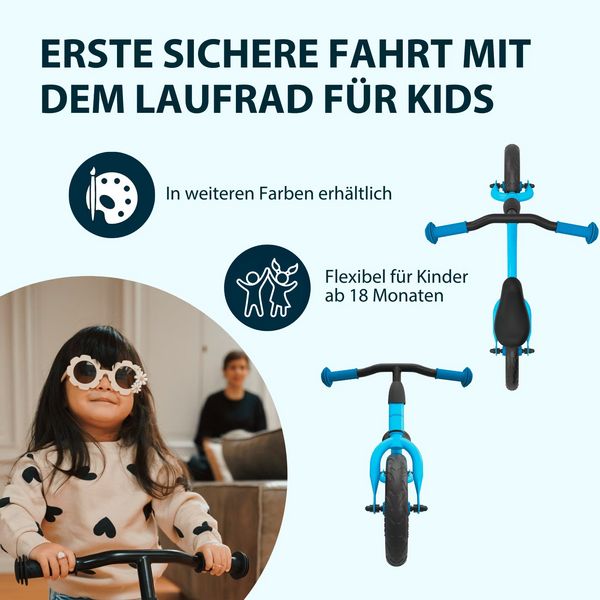 Produktbild: HUDORA 10927 - Laufrad Up 10 cyan/midnight, f&uuml;r Kinder ab 18 Monaten