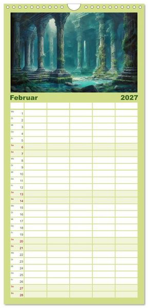 Produktbild: Familienplaner 2027 - Im Reich der Elben mit 5 Spalten (Wandkalender, 21 x 45 cm) CALVENDO