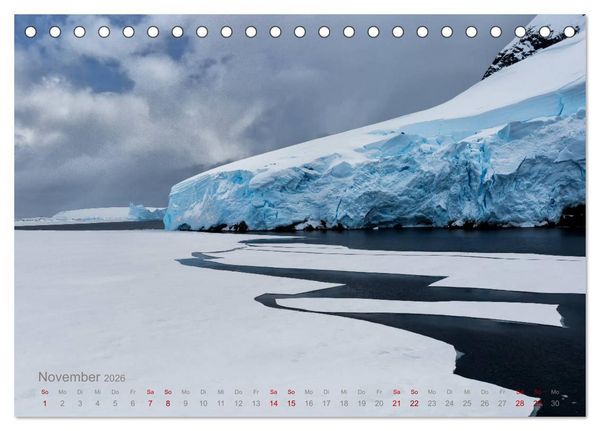 Produktbild: Antarktis, die eisige Heimat der Pinguine (Tischkalender 2026 DIN A5 quer), CALVENDO Monatskalender