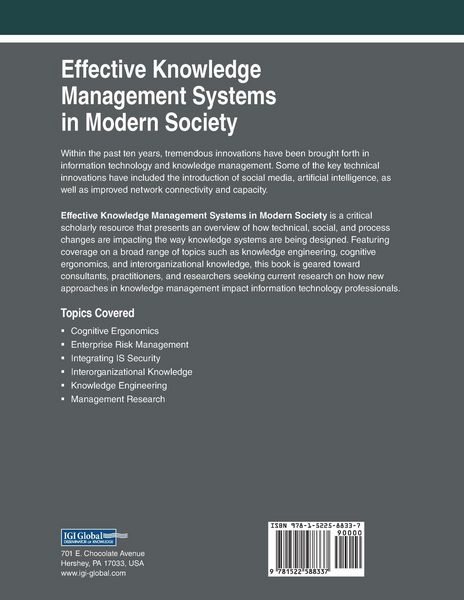 Produktbild: Effective Knowledge Management Systems in Modern Society