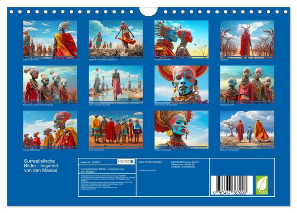 Produktbild: Surrealistische Bilder - Inspiriert von den Massai (Wandkalender 2026 DIN A4 quer), CALVENDO Monatskalender