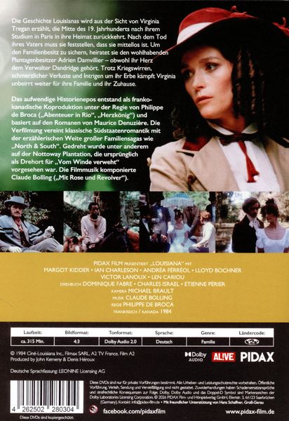 Produktbild: Louisiana / Das komplette 6-teilige Historienepos im Stil von &bdquo;Vom Winde verweht&ldquo; und &bdquo;North & South&ldquo; (Pidax Historien-Klassiker) [2 DVDs]