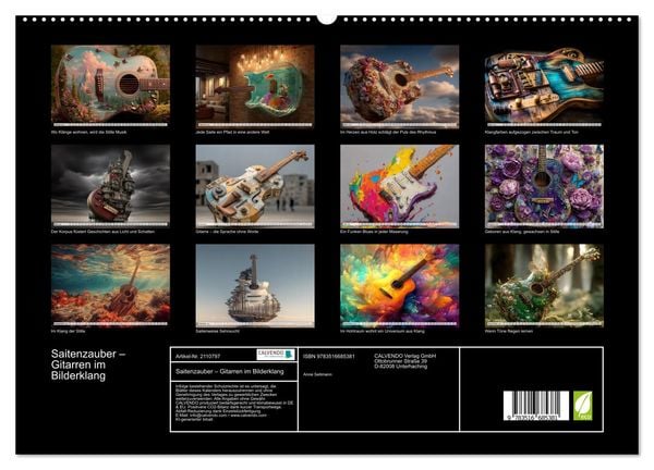 Produktbild: Saitenzauber &ndash; Gitarren im Bilderklang (hochwertiger Premium Wandkalender 2026 DIN A2 quer), Kunstdruck in Hochglanz