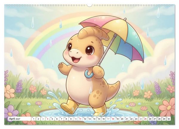 Produktbild: Dino-Babys Jahresreise (Wandkalender 2027 DIN A2 quer), CALVENDO Monatskalender