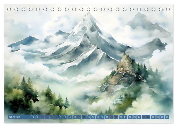 Produktbild: Die Magie der Bergwelt (Tischkalender 2026 DIN A5 quer), CALVENDO Monatskalender