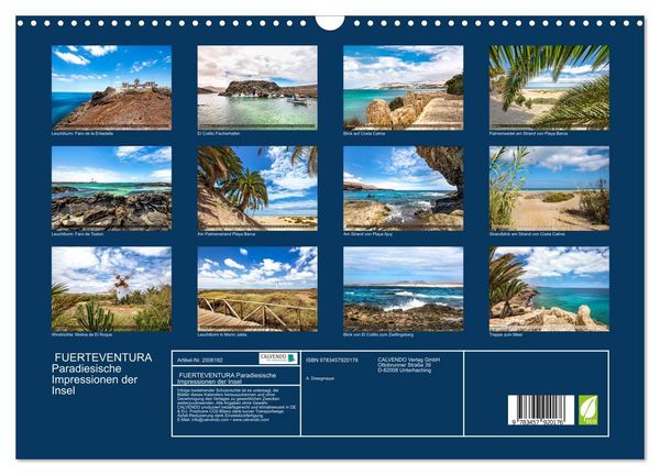 Produktbild: FUERTEVENTURA Paradiesische Impressionen der Insel (Wandkalender 2026 DIN A3 quer), CALVENDO Monatskalender