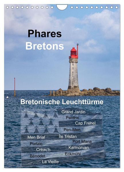 Produktbild: Phares Bretons Bretonische Leuchtt&uuml;rme (Wandkalender 2026 DIN A4 hoch), CALVENDO Monatskalender