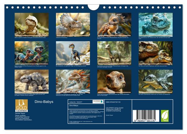 Produktbild: Dino-Babys (Wandkalender 2026 DIN A4 quer), CALVENDO Monatskalender