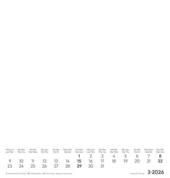 Produktbild: Kreativ-Kalender weiß 2026 - 21x22 cm - Foto, Malen, Basteln - datiert - Kreativkalender - Foto-Kalender - Alpha Edition