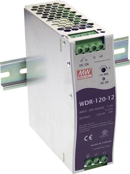 Mean Well WDR-120-24 Hutschienen-Netzteil (DIN-Rail) 24 V/DC 5 A 120 W Anzahl Ausgänge:1 x Inhalt 1 St.