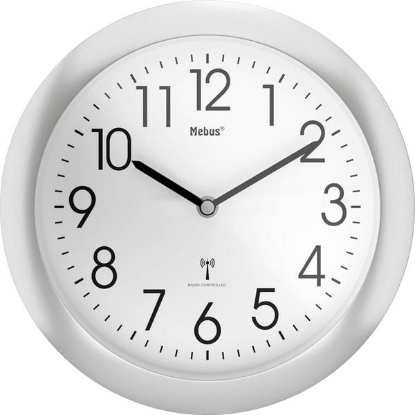 Produktbild: Mebus 52451 Funk Wanduhr 25cm x 40mm Silber