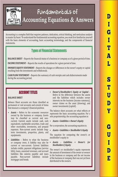 Produktbild: Accounting Equations & Answers ( Blokehead Easy Study Guide)