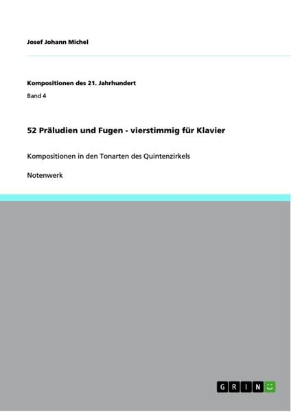 Produktbild: 52 Pr&auml;ludien und Fugen - vierstimmig f&uuml;r Klavier