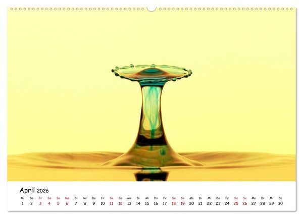 Produktbild: Wassertropfen - Kunstwerke der Natur (hochwertiger Premium Wandkalender 2026 DIN A2 quer), Kunstdruck in Hochglanz