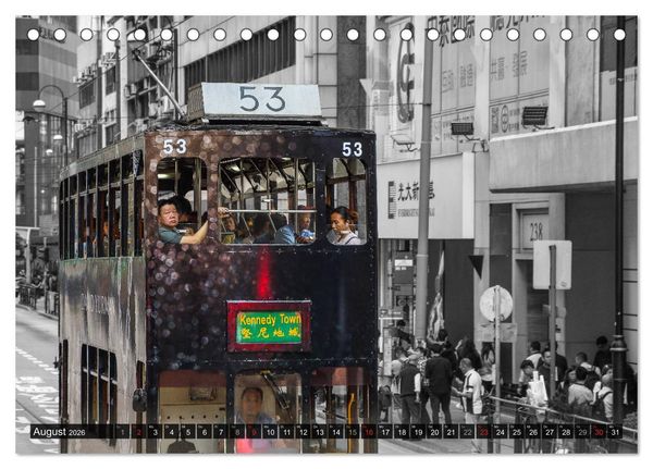 Produktbild: Ding Ding - Hong Kong's Tramways (Tischkalender 2026 DIN A5 quer), CALVENDO Monatskalender