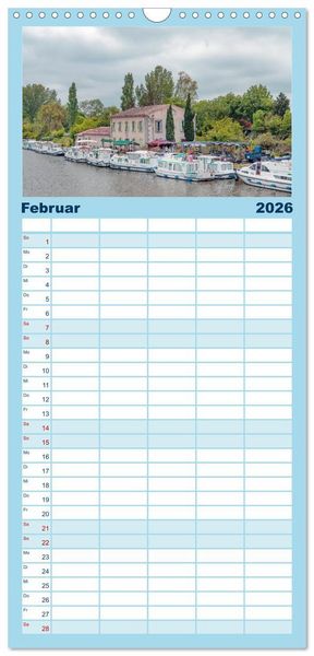 Produktbild: Familienplaner 2026 - Der K&ouml;nigliche Kanal. Die Wasserstra&szlig;e im Languedoc mit 5 Spalten (Wandkalender, 21 x 45 cm) CALVENDO