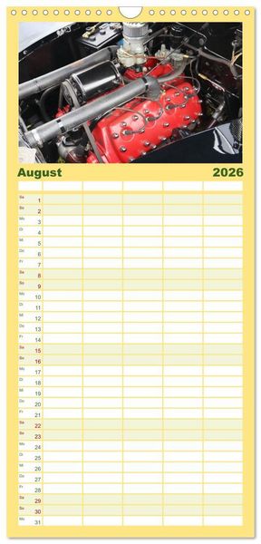 Produktbild: Familienplaner 2026 - Ford Flathead V8 Motoren mit 5 Spalten (Wandkalender, 21 x 45 cm) CALVENDO