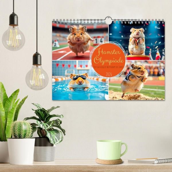 Produktbild: Hamster Olympiade - Der flauschigste Wettkampf des Jahres (Wandkalender 2026 DIN A4 quer), CALVENDO Monatskalender