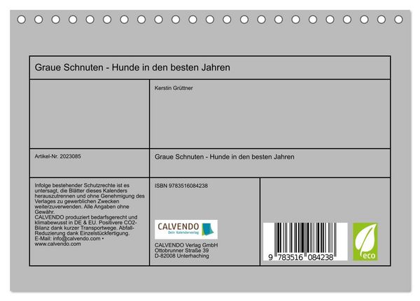 Produktbild: Graue Schnuten - Hunde in den besten Jahren (Tischkalender 2026 DIN A5 quer), CALVENDO Monatskalender