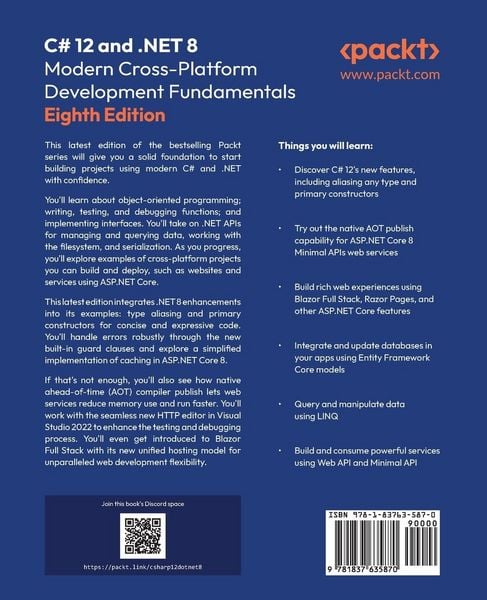 Produktbild: C# 12 and .NET 8 - Modern Cross-Platform Development Fundamentals - Eighth Edition