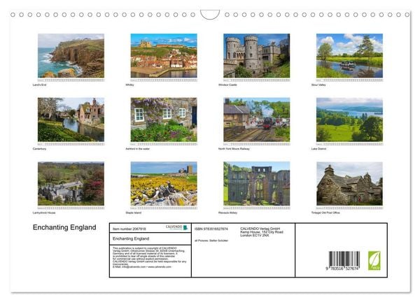 Produktbild: Enchanting England (Wall Calendar 2026 DIN A3 landscape), CALVENDO 12 Month Wall Calendar