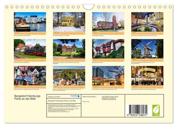 Produktbild: Bergedorf Hamburgs Perle an der Bille (Wandkalender 2026 DIN A4 quer), CALVENDO Monatskalender