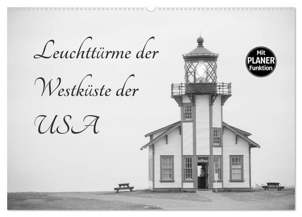 Leuchttürme der Westküste der USA (Wandkalender 2026 DIN A2 quer), CALVENDO Monatskalender