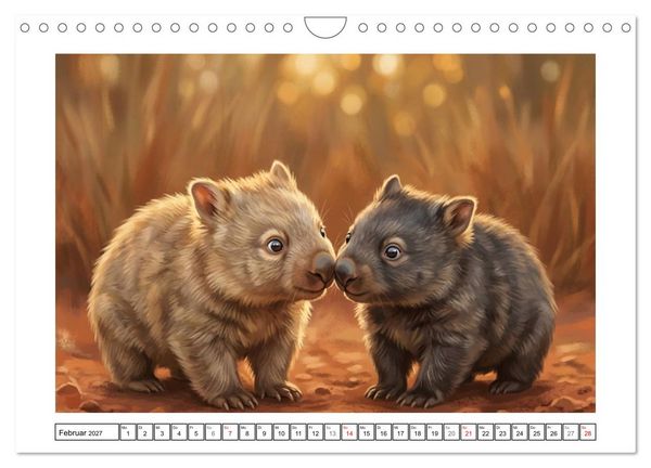 Produktbild: Wombats - Kurze Beine, gro&szlig;es Herz (Wandkalender 2027 DIN A4 quer), CALVENDO Monatskalender