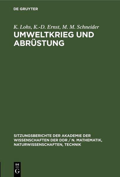 Produktbild: Umweltkrieg und Abr&uuml;stung