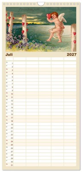 Produktbild: Familienplaner 2027 - Liebesboten mit 5 Spalten (Wandkalender, 21 x 45 cm) CALVENDO