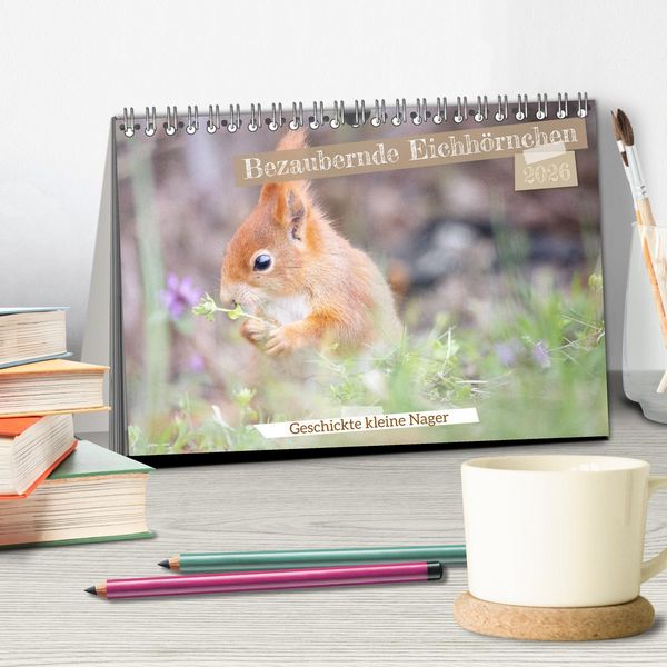 Produktbild: Bezaubernde Eichh&ouml;rnchen (Tischkalender 2026 DIN A5 quer), CALVENDO Monatskalender