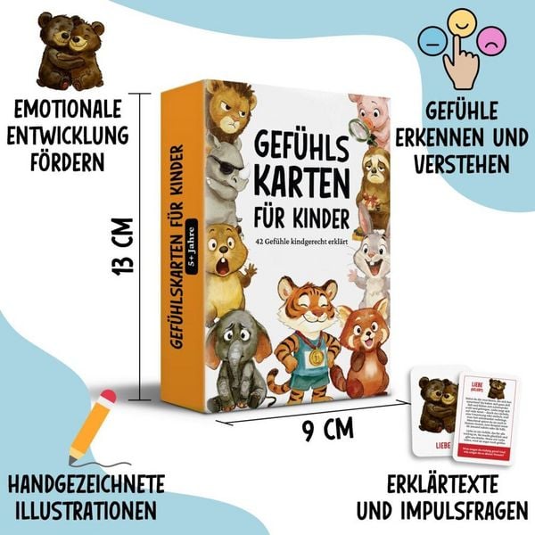 Produktbild: 42 Gef&uuml;hlskarten f&uuml;r Kinder &ndash; Emotionskarten zur F&ouml;rderung von Selbstregulation und Empathieverm&ouml;gen