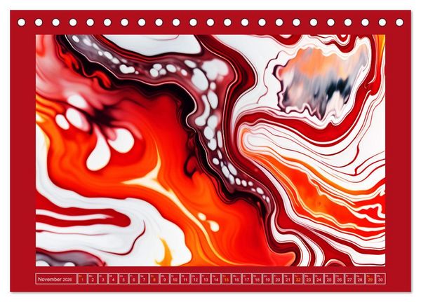 Produktbild: Farbenfrohe Marmorierungen (Tischkalender 2026 DIN A5 quer), CALVENDO Monatskalender