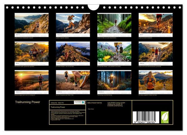 Produktbild: Trailrunning Power (Wandkalender 2026 DIN A4 quer), CALVENDO Monatskalender