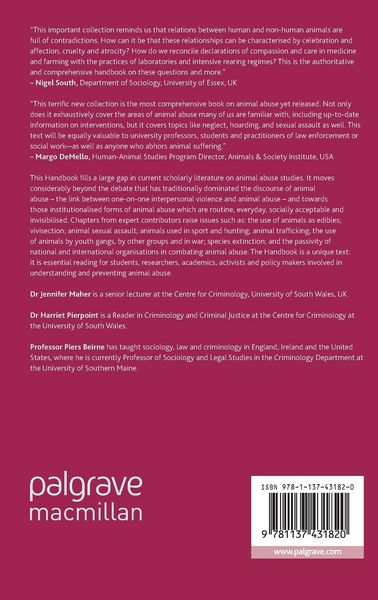 Produktbild: The Palgrave International Handbook of Animal Abuse Studies