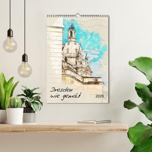 Produktbild: Dresden wie gemalt (Wandkalender 2026 DIN A3 hoch), CALVENDO Monatskalender