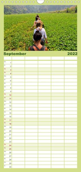 Produktbild: Familienplaner Backpacker um die Welt (Wandkalender 2022 , 21 cm x 45 cm, hoch)
