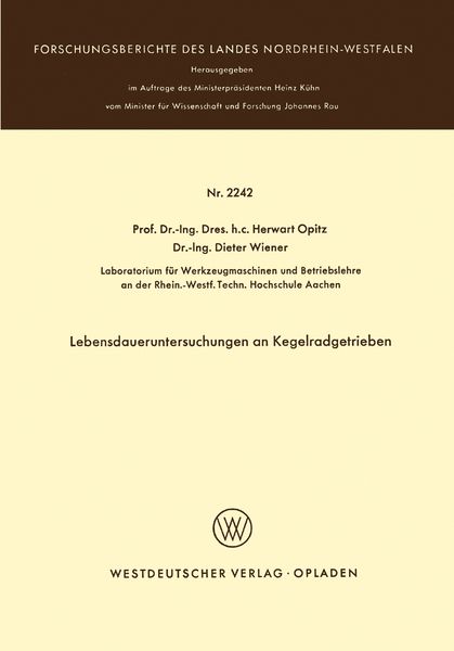 Produktbild: Lebensdaueruntersuchungen an Kegelradgetrieben