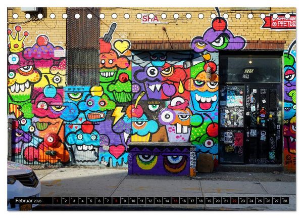 Produktbild: Bushwick Street Art (Tischkalender 2026 DIN A5 quer), CALVENDO Monatskalender