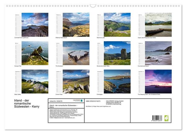 Produktbild: Irland - der romantische S&uuml;dwesten - Kerry (Wandkalender 2026 DIN A2 quer), CALVENDO Monatskalender