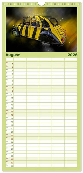Produktbild: Familienplaner 2026 - Die Ente - Citro&euml;n 2CV mit 5 Spalten (Wandkalender, 21 x 45 cm) CALVENDO
