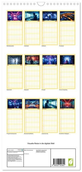 Produktbild: Familienplaner 2026 - Visuelle Reise in die digitale Welt mit 5 Spalten (Wandkalender, 21 x 45 cm) CALVENDO